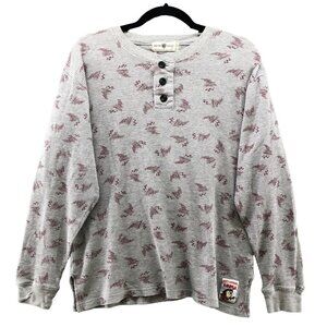 VTG Warner Bros Looney Tunes Henley Size S Gray Tazmanian Devil T Shirt 90s